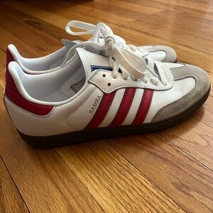 Adidas Samba Red and White Womens Shoes